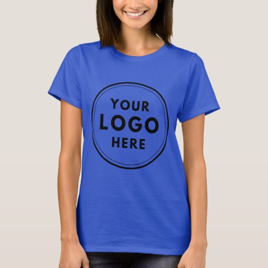 Blue Custom Logo Business T-Shirt (Vorderseite)