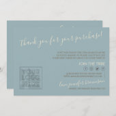 Blue Custom Logo QR Code Candle Care Instructions Dankeskarte (Vorne/Hinten)