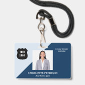 Blue Custom Logo Real Anwesen Realtname Ausweis (Vorderseite mit Lanyard)