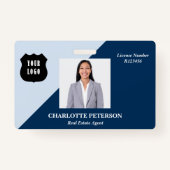 Blue Custom Logo Real Anwesen Realtname Ausweis (Vorderseite)