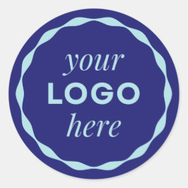 Blue Custom Minimalistisch Logo Circle Aufkleber