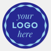 Blue Custom Minimalistisch Logo Circle Aufkleber (Vorderseite)