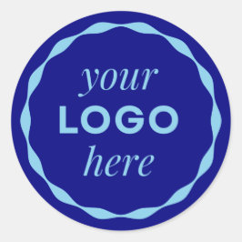 Blue Custom Minimalistisch Logo Circle Aufkleber