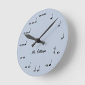 Blue Custom Musiknoten Runde Wanduhr (Winkel)