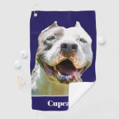 Blue Custom Name Dog Photo Personalized Golfhandtuch (Insitu)