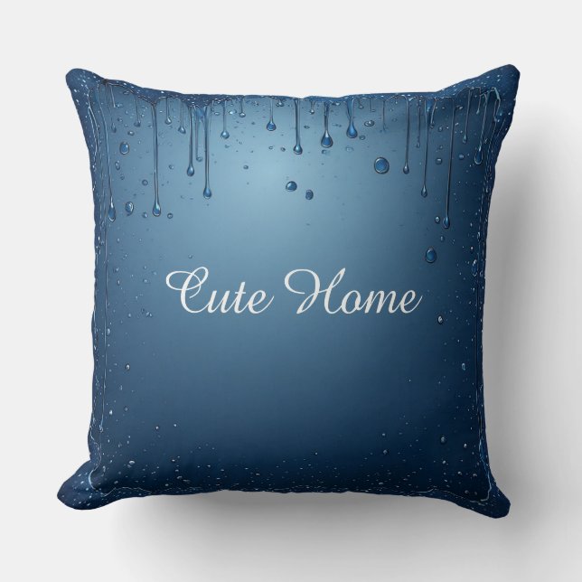 Blue Custom Name Home Decoration Cozy Kissen (Vorderseite)