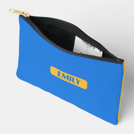 Blue Custom Name Pencil Pouch  Zubehörtasche (Offen)