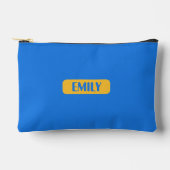 Blue Custom Name Pencil Pouch  Zubehörtasche (Vorderseite)
