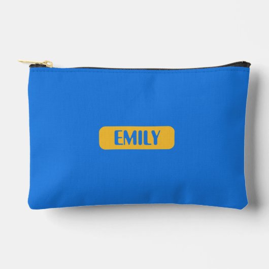 Blue Custom Name Pencil Pouch  Zubehörtasche (Vorderseite)