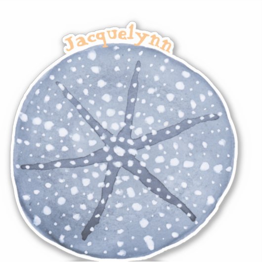 Blue Custom Sand Dollar Sticker oder Label (Vorderseite)