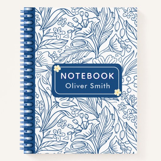 Blue Custom Spiral Notebook mit Namen Notizblock (Vorderseite)