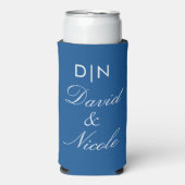 Blue Custom Text Can Cooler Personalized Sleeve Selters Dosenkühler (Seltzer Vorderseite)