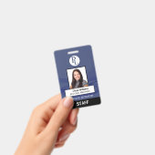 BLUE Custom Vertikal Berufliche Staff Foto ID Ausweis (Handheld)