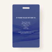 BLUE Custom Vertikal Berufliche Staff Foto ID Ausweis (Rückseite)