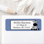 Blue Custom Zebra Stripes Rücksendeadressen-Aufkle (Insitu)