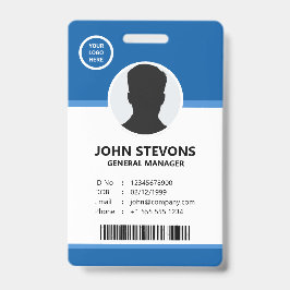 Blue Customizable Corporate Employee Logo Foto Ausweis