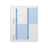 Blue Customizable Four Part SITZUNGSNOTES Notepad Notizblock (Rotiert)