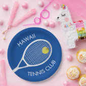Blue Customizable Tennis Club Pappteller (Party)