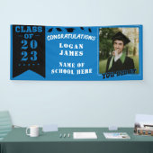 Blue Customized Abschluss 2023 mit Name & Foto Banner (Messe)