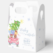Blue Cute Cold Outside Reindeer Bear Baby Shower  Geschenkschachtel (Offen)