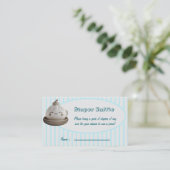 Blue Cute Dumpling Diaper Raffle Enclosure Card Begleitkarte (Stehend Vorderseite)