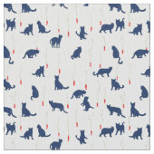 Blue cute kittens and red fishes stoff (Nahaufnahme)