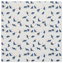 Blue cute kittens and red fishes