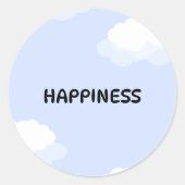 Blue cute notebook runder aufkleber (Vorderseite)