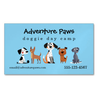 Blue Cute Pet Dogs | Animal Services Magnetic Magnetische Visitenkarte