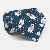 Blue cute snow polar bear pattern krawatte (Gerollt)