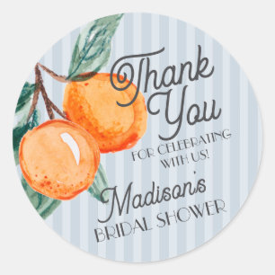 Blue Cutie Main Squeeze Citrus Mitgebsel für Braut Runder Aufkleber