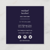 Blue Cutlery Koch Catering Restaurant Quadratische Visitenkarte (Rückseite)