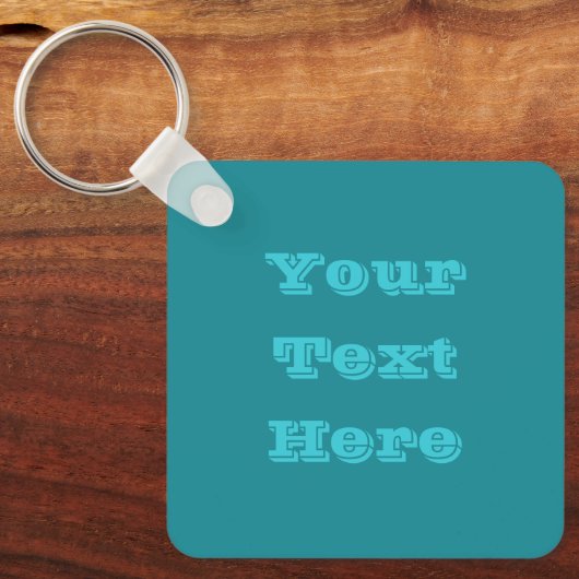 Blue Cyan Aquamarin Türkis Frühjahr Saison solide  Schlüsselanhänger (Vorderseite)