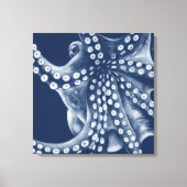 Blue Cyan Octopus Art Leinwanddruck (Vorderseite)