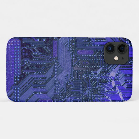 Blue Cyber Circuit Board Tech Art Electronics Case-Mate iPhone Hülle (Rückseite (Horizontal))