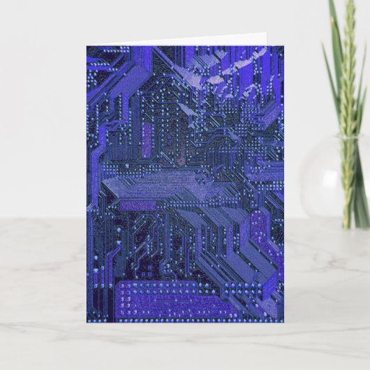 Blue Cyber Circuit Board Tech Art Electronics Karte (Vorderseite)