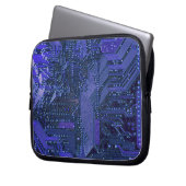 Blue Cyber Circuit Board Tech Art Electronics Laptopschutzhülle (Vorderseite Links)