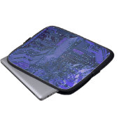 Blue Cyber Circuit Board Tech Art Electronics Laptopschutzhülle (Vorne Knopf)
