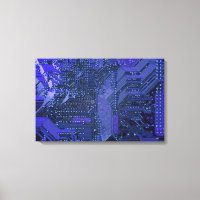 Blue Cyber Circuit Board Tech Art Electronics