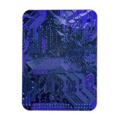 Blue Cyber Circuit Board Tech Art Electronics Magnet (Vertikal)