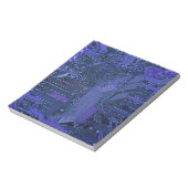 Blue Cyber Circuit Board Tech Art Electronics Notizblock (Rotiert)