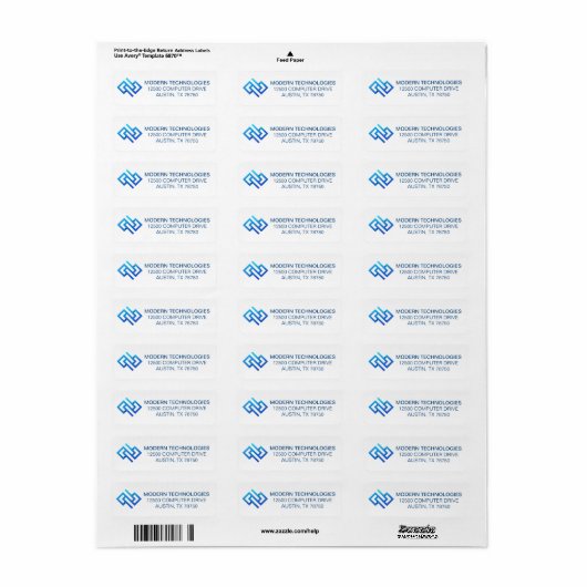 Blue Cyber Security Computer Symbol Return Address (Vorne)