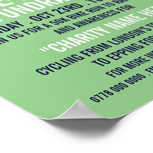 Blue Cycling Logo, Wohltätigkeit Bike-a-Thon Event Poster (Ecke)