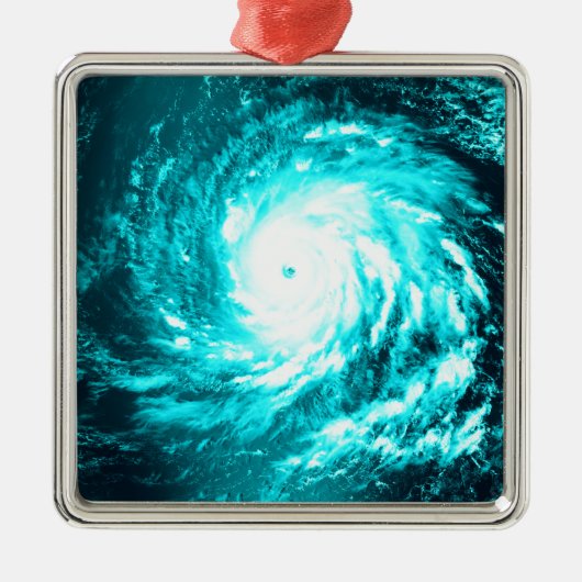 Blue Cyclone Ornament Aus Metall (Vorne)