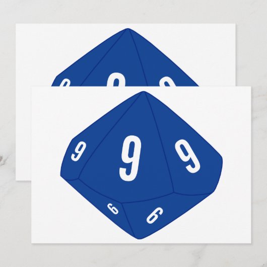 Blue D10 Tischnummer Card (Vorne/Hinten)