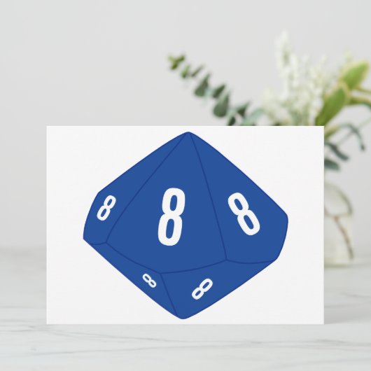 Blue D10 Tischnummer Card (Stehend Vorderseite)