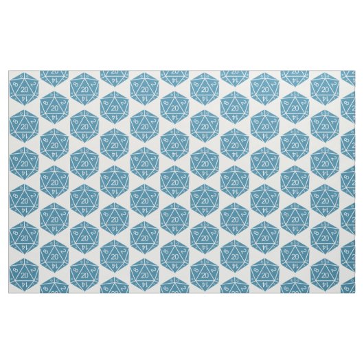 Blue D20 Dice Fabric Stoff (Yard (91,4 cm))