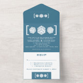 Blue D20 Dice Gamer All in One Wedding Invite Einladung (Innen Boden)