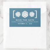 Blue D20 Dice Gamer Save the Date Stickers (Tasche)