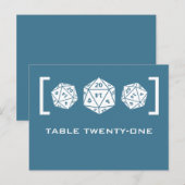 Blue D20 Dice Gamer Tischnummer Postcard (Vorne/Hinten)